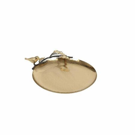 COMIDA 10 in. Songbird Round Serving Tray, Gold CO3352765